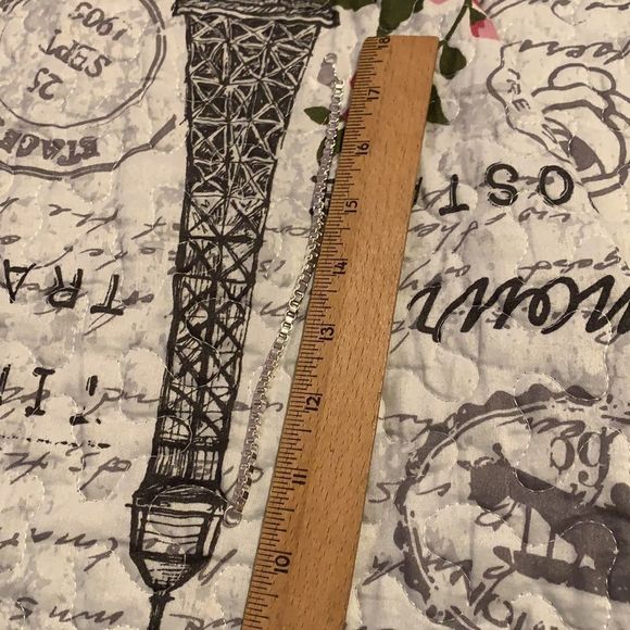 Sterling Silver Plated Square Link Chain Bracelet - Picture 7 of 9